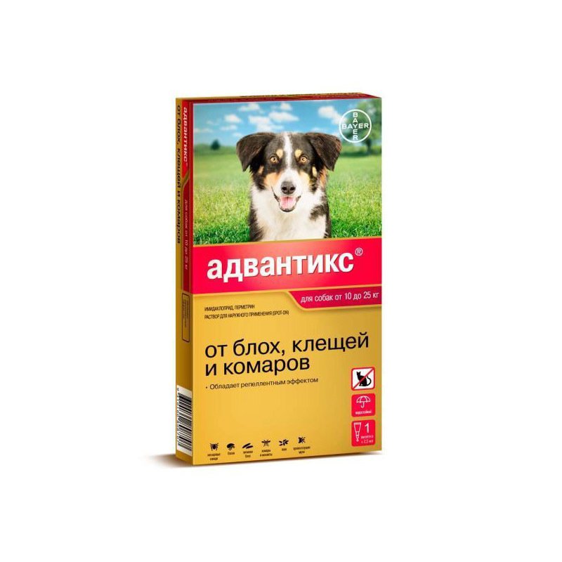 Bayer Advantix для собак 10-25 кг